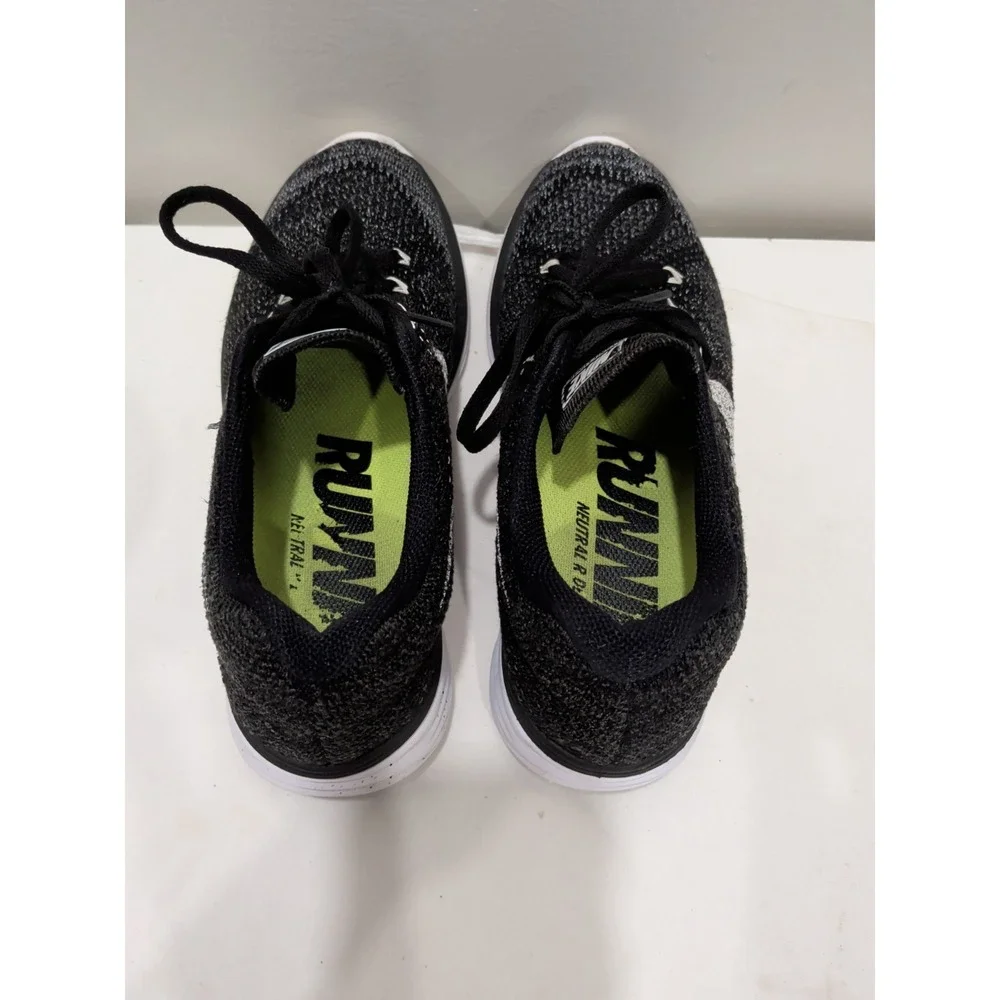 EUC Nike Flyknit Lunar 3 698182-001 Women Size US 9 Running Shoes Black White C5